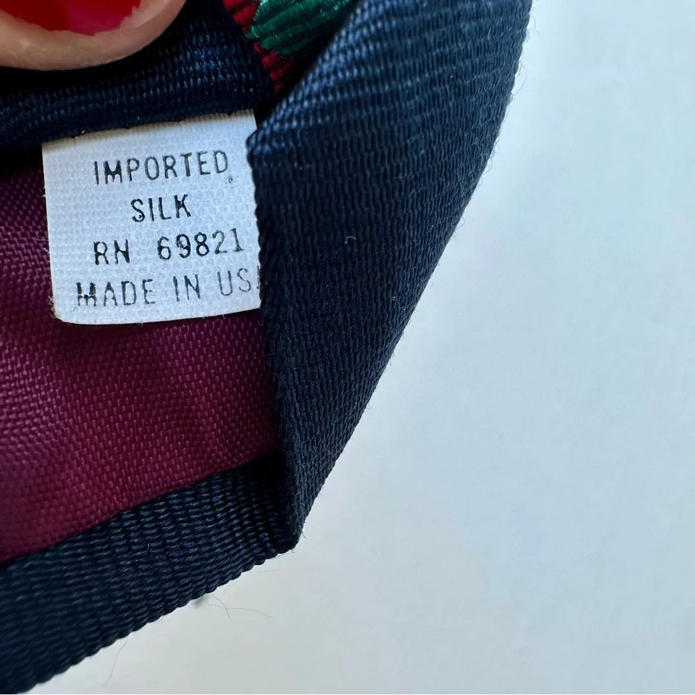🎄Vintage Golfing Santa Silk Embroidered Diagonal Blue Mark Shale Classic Tie, 4